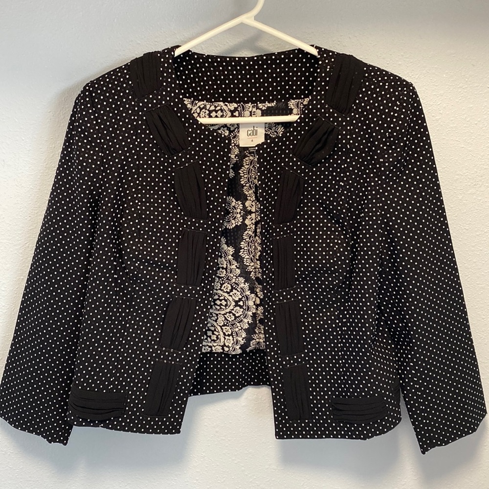 Cabi black polka dots blazer
